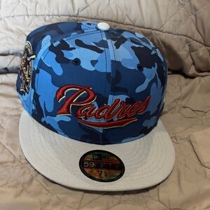 New Era Blue Camo Padres Fitted Cap with White Brim